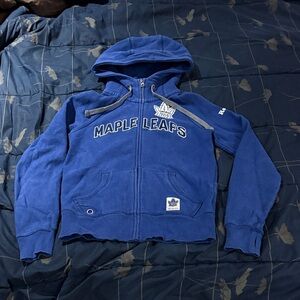 Roots Blue Maple Leafs Zip-Up Hoodie - size S